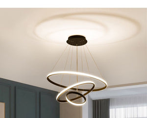 💡 Lustre LED Moderne en Anneaux – Design Élégant & Tendance ✨
