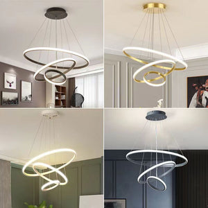 💡 Lustre LED Moderne en Anneaux – Design Élégant & Tendance ✨