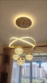 Charger l&#39;image dans la galerie, ✨ Lustre LED Cristal Moderne – Élégance &amp; Luxe pour votre Intérieur ✨

