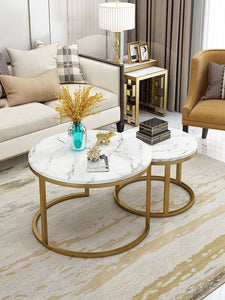 🖤 Table Basse Double en Marbre – Design Moderne & Élégant 🤍