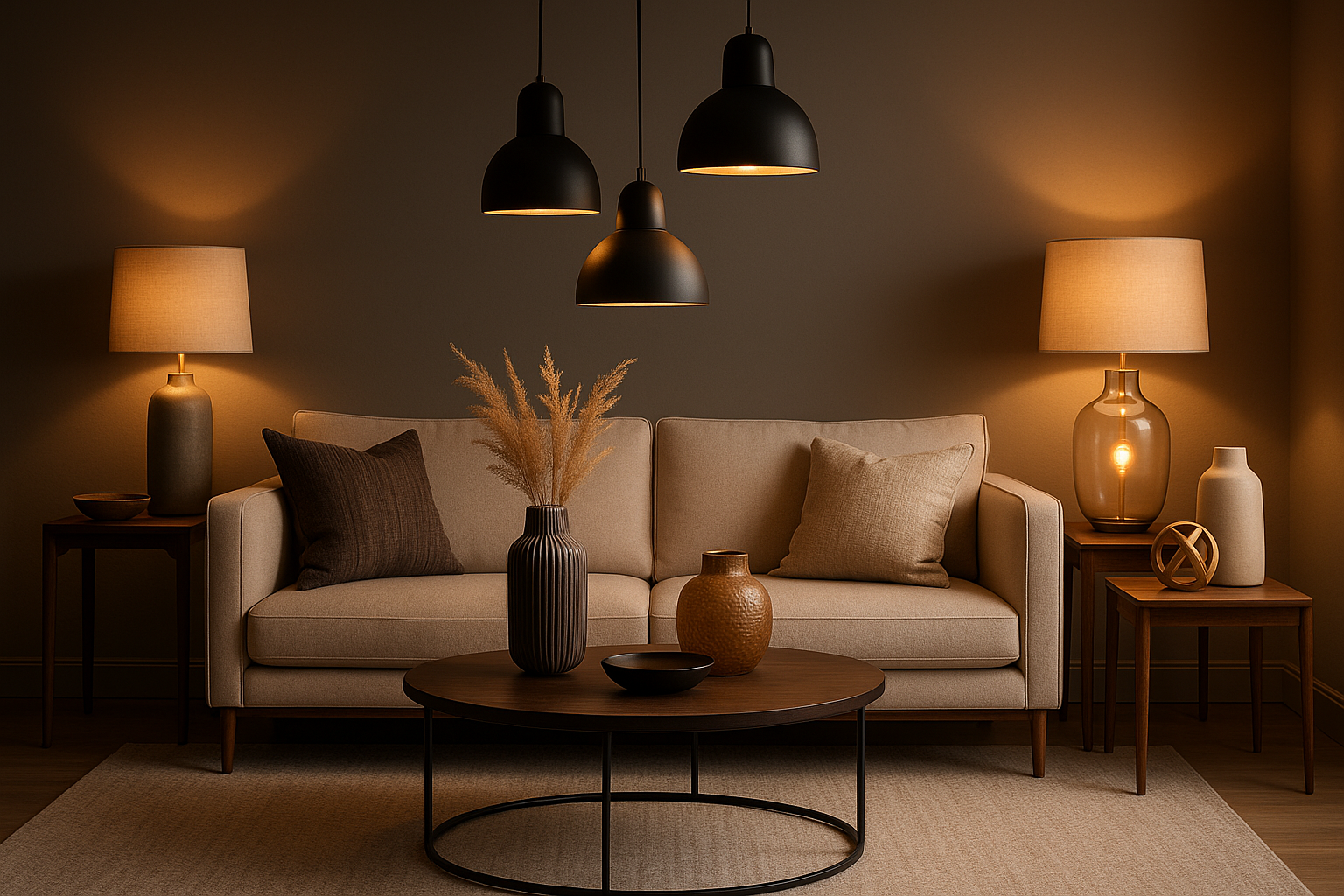 Génère une image je veux vendre dés article pour maison décoratif meuble ampoules lumineux et autre  